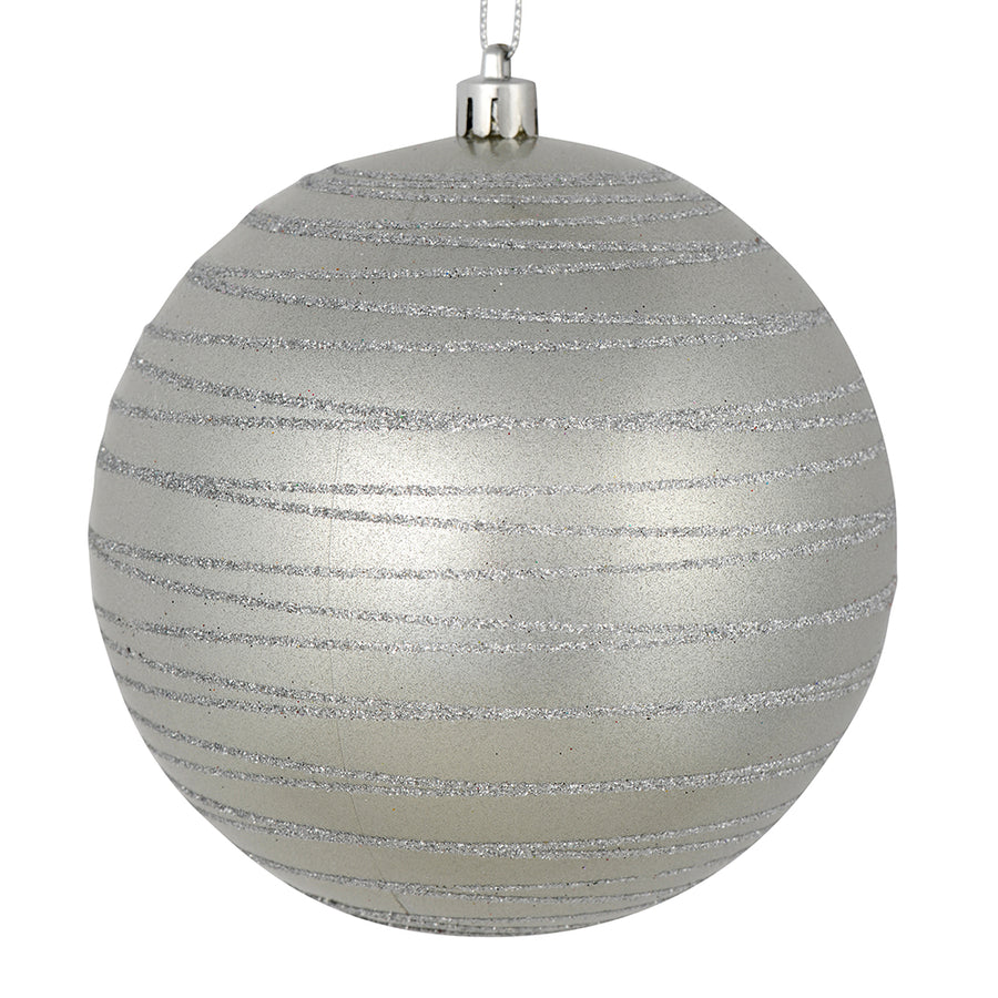 6" Silver Candy Glitter Ball