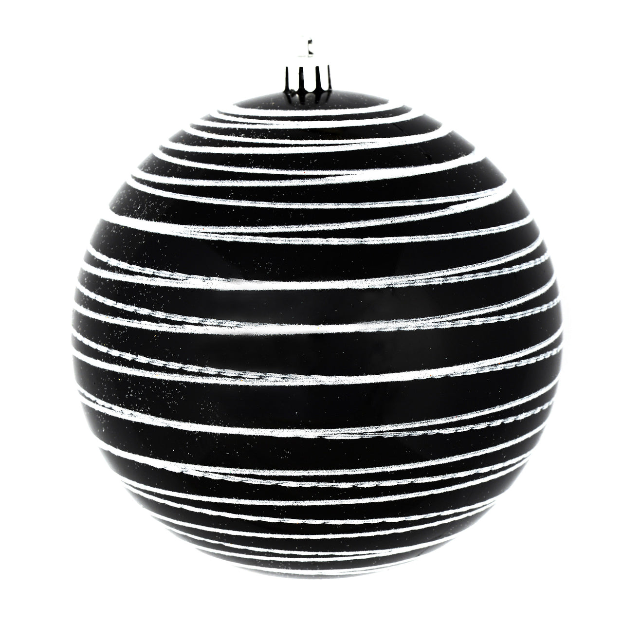 4.75" Black/White Candy Glitt Ball