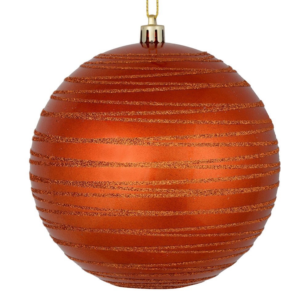 4.75" Burnish Org Candy Glitt Ball