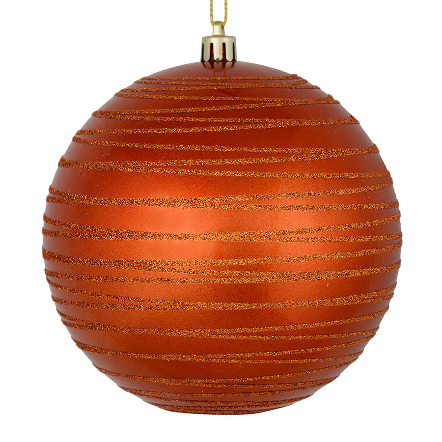 4.75" Burnish Org Candy Glitt Ball