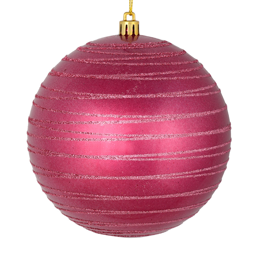 4" Berry Red Candy Glitter Ball