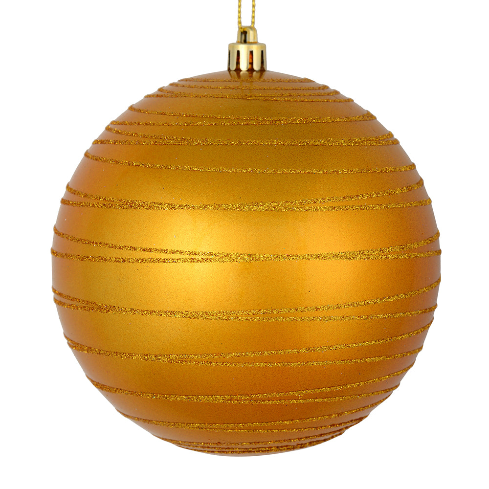 4.75" Antique Gold Candy Glitt Ball