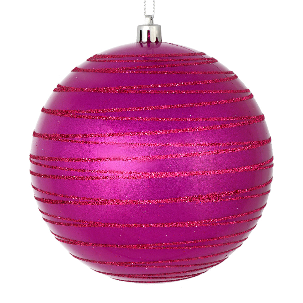 4.75" Fuchsia Candy Glitter Ball