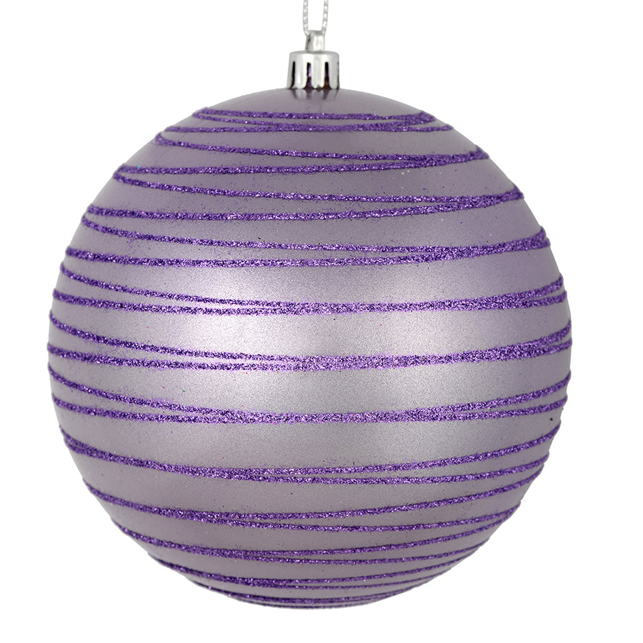 4.75" Lavender Candy Glitter Ball