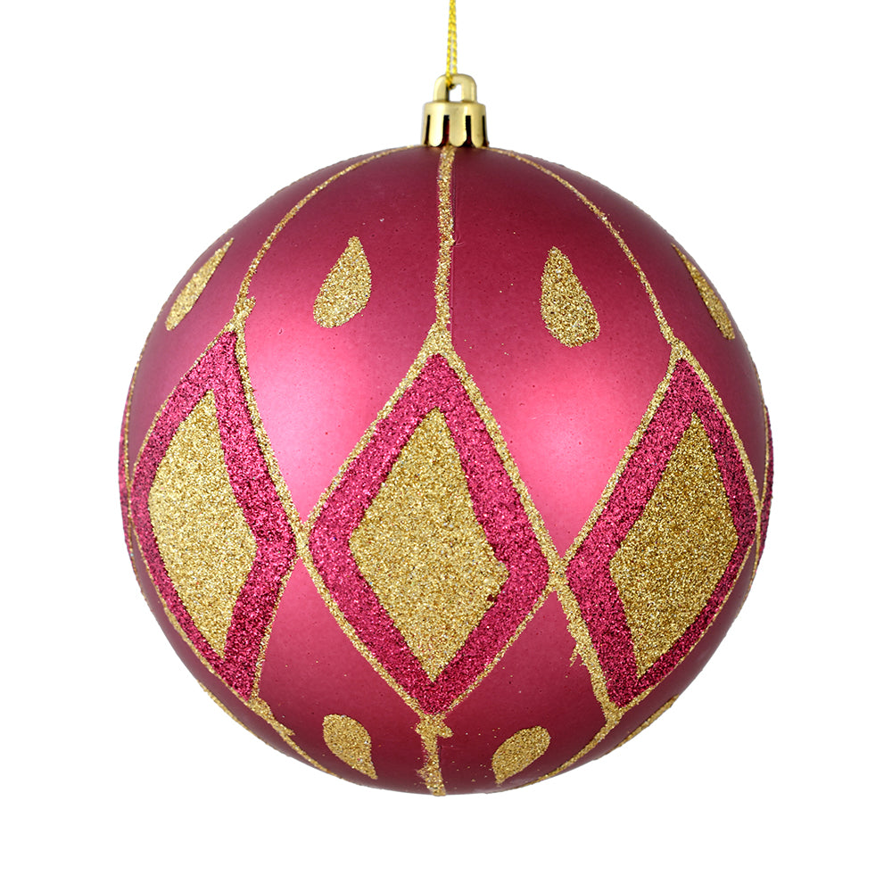 6" Berry Red Matte Glitter Diamond