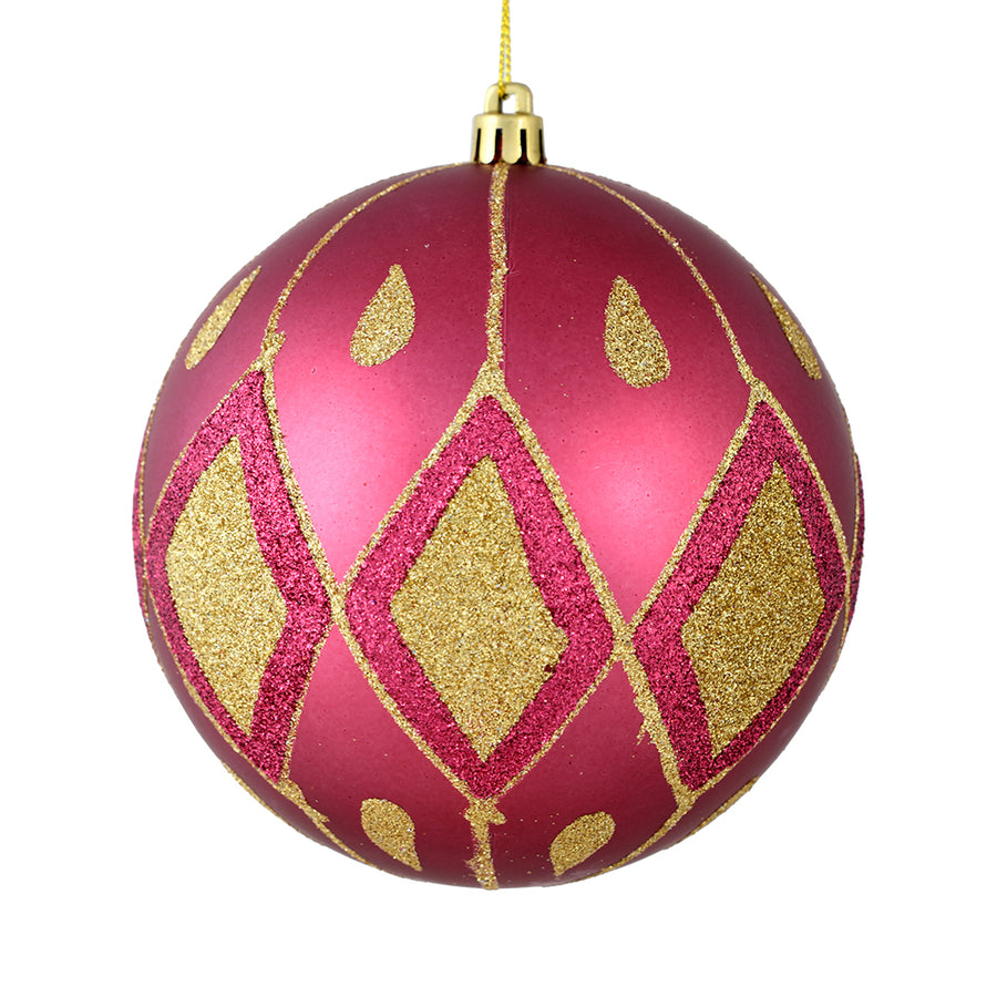 6" Berry Red Matte Glitter Diamond