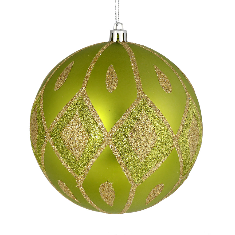 6" Lime Matte Glitter Diamond
