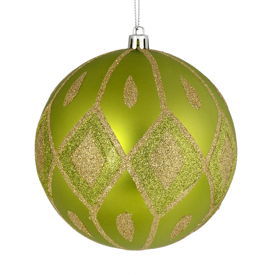6" Lime Matte Glitter Diamond
