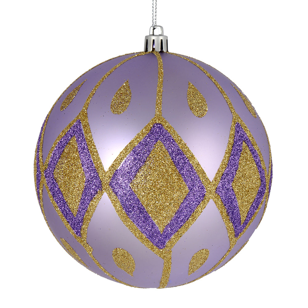 6" Lavender Matte Glitter Diamond