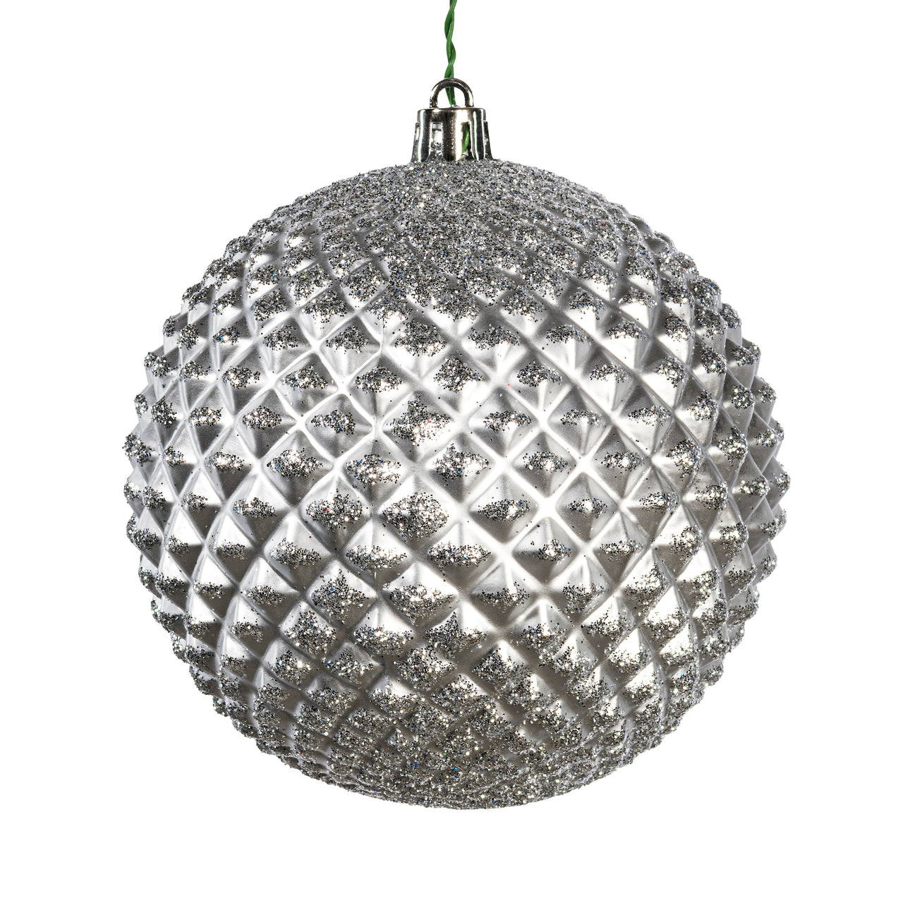 4" Silver Durian Glitter Ball