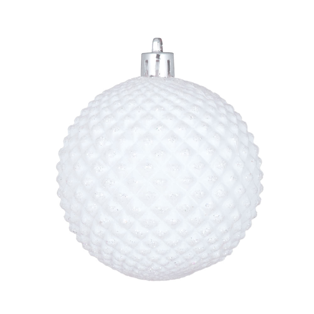 4" White Durian Glitter Ball