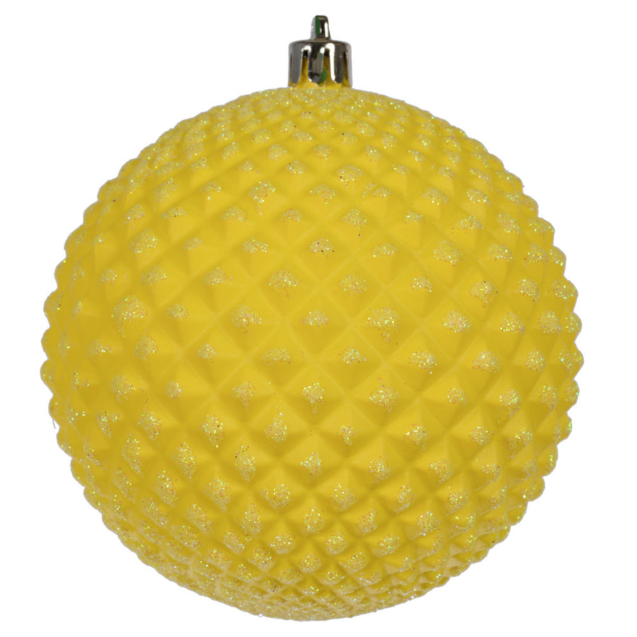 4" Yellow Durian Glitter Ball