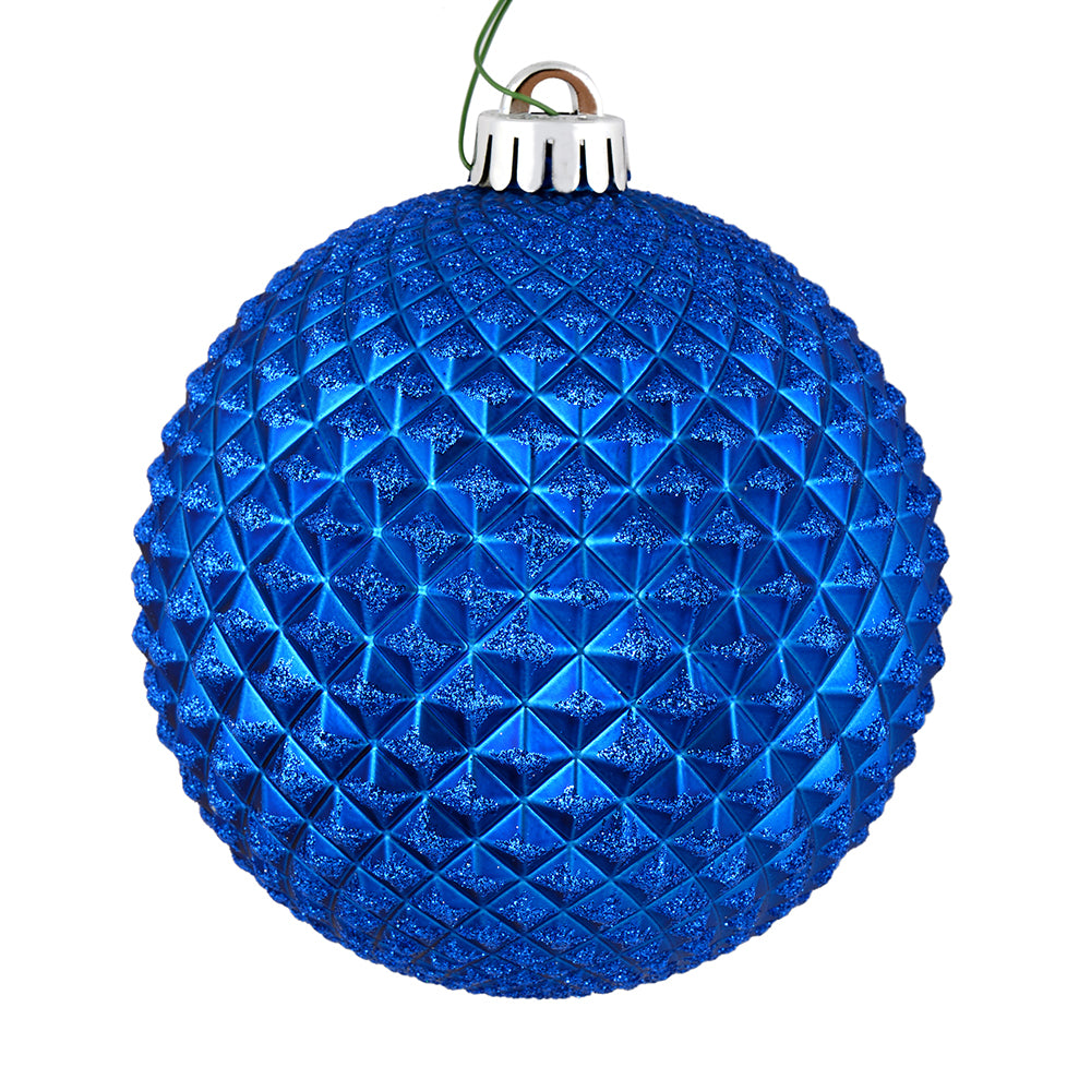 6" Blue Durian Glitt Ball Orn Drill