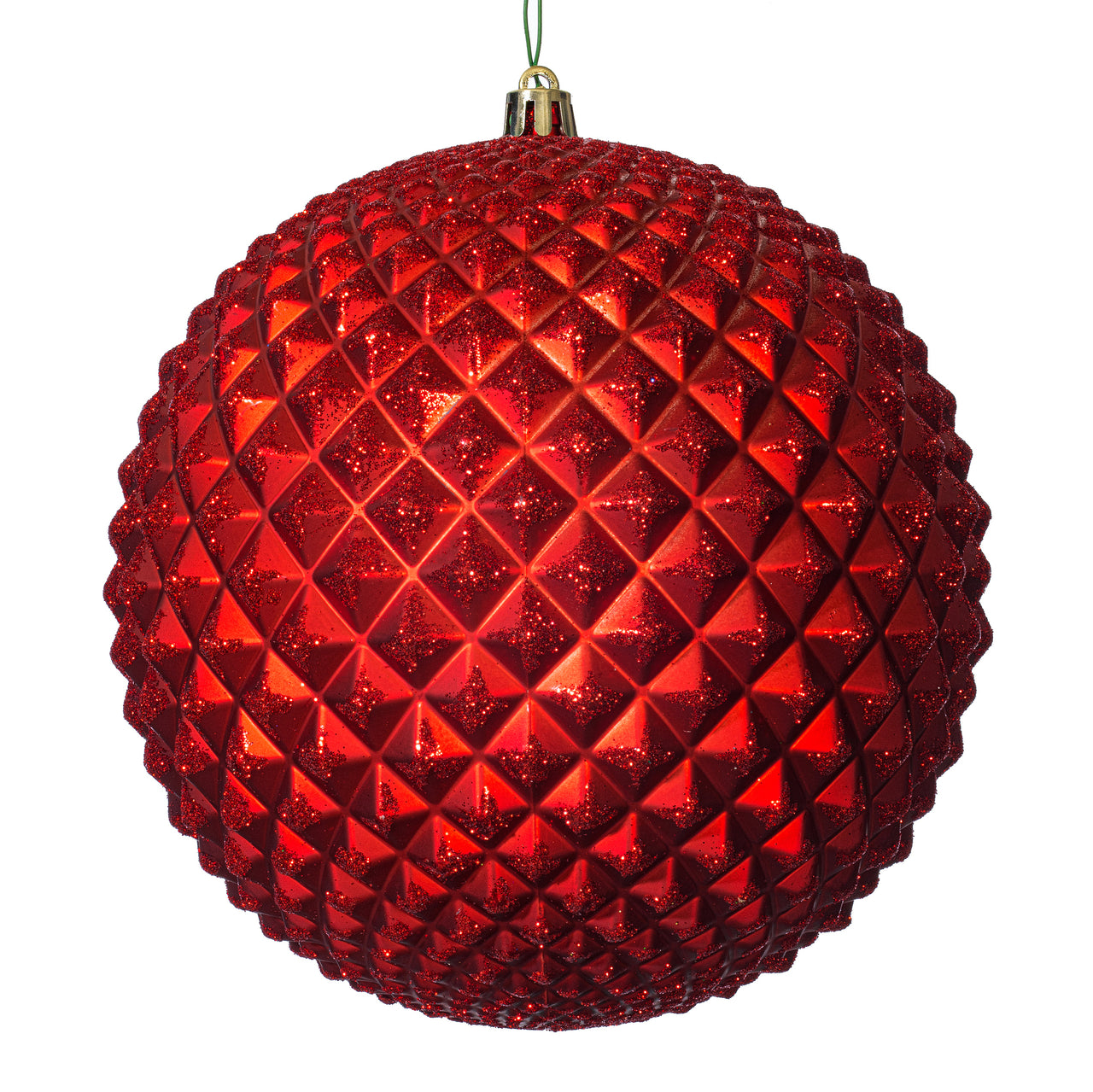 6" Red Durian Glitt Ball Orn Drill