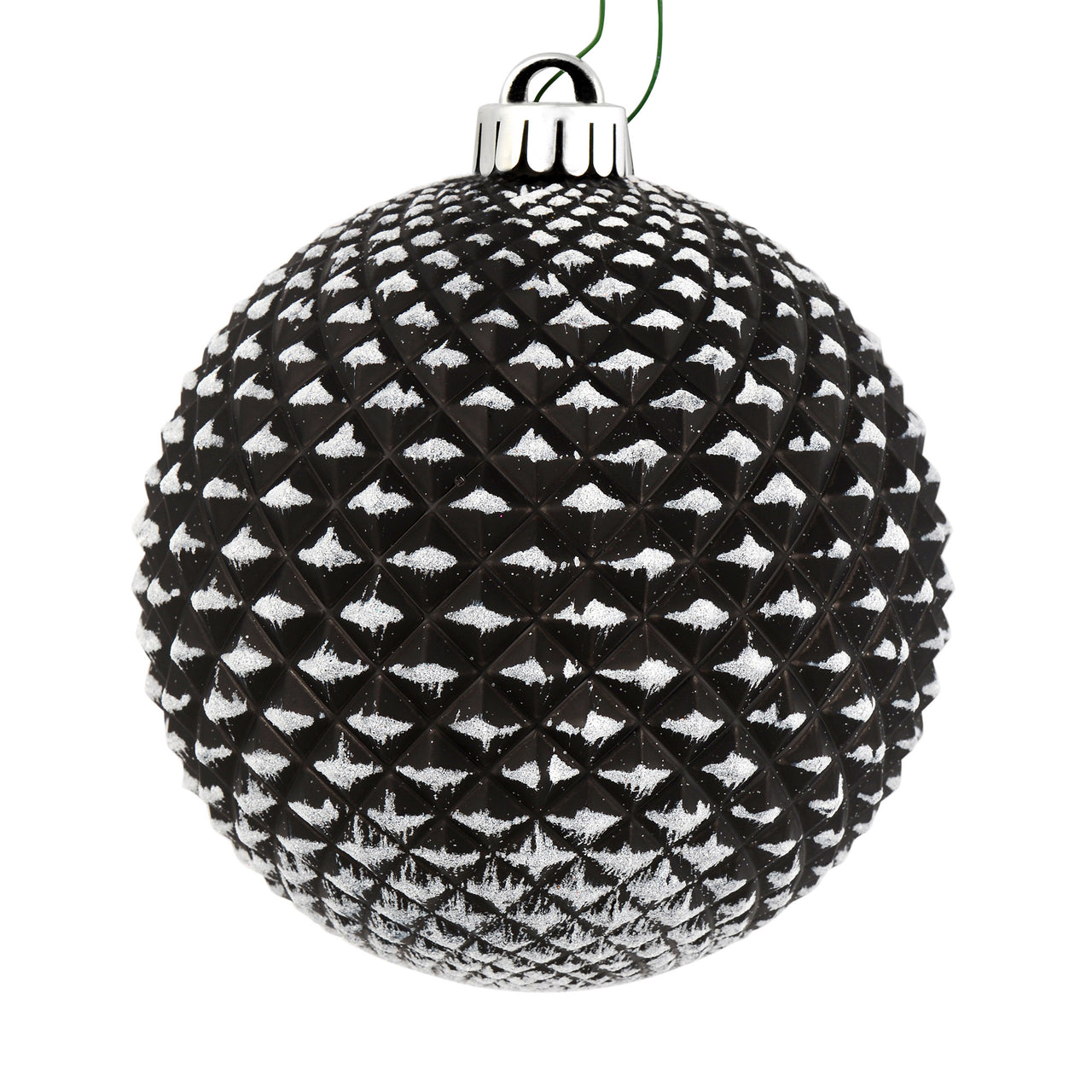 6" Black Durian Glitt Ball Orn Drill 4Bg