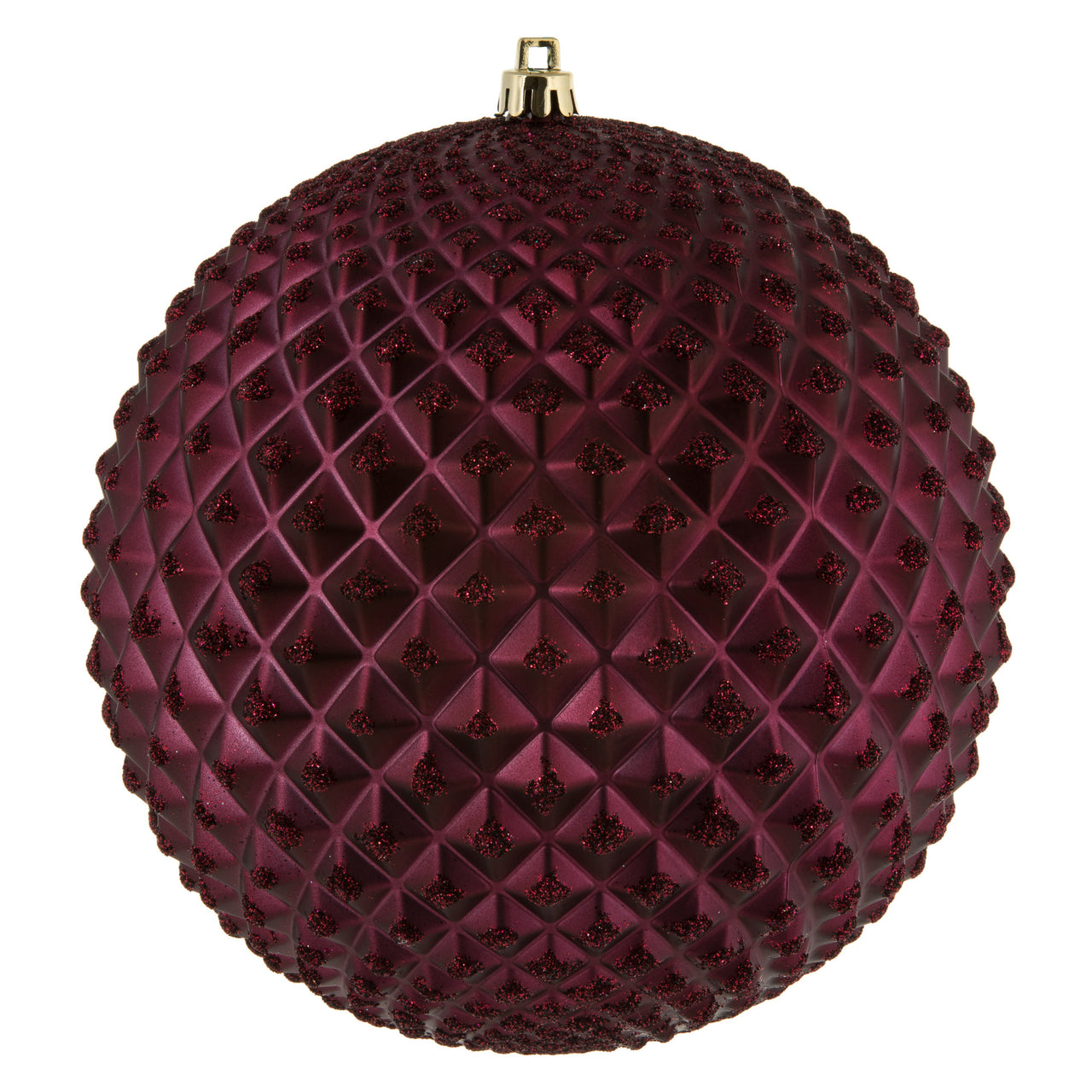 6" Wine Durian Glitt Ball Orn Drill