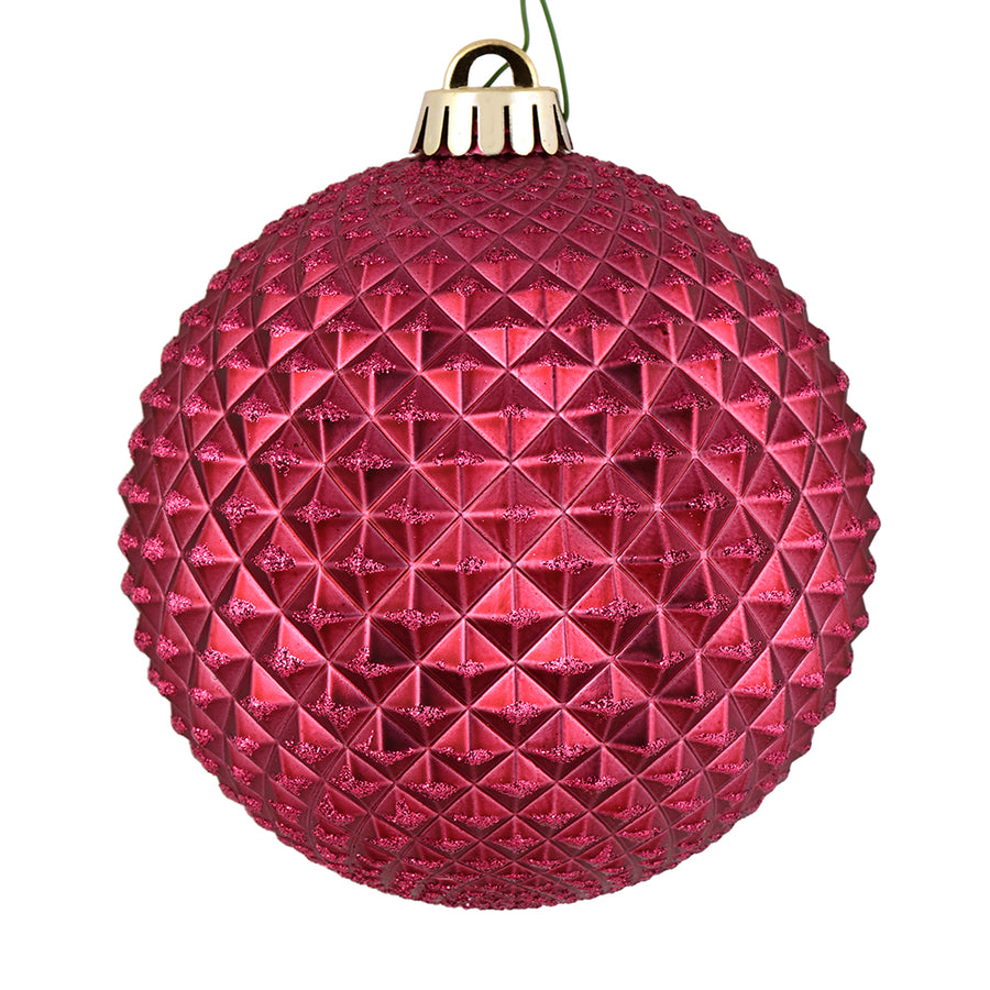 4" Berry Red Durian Glitter Ball