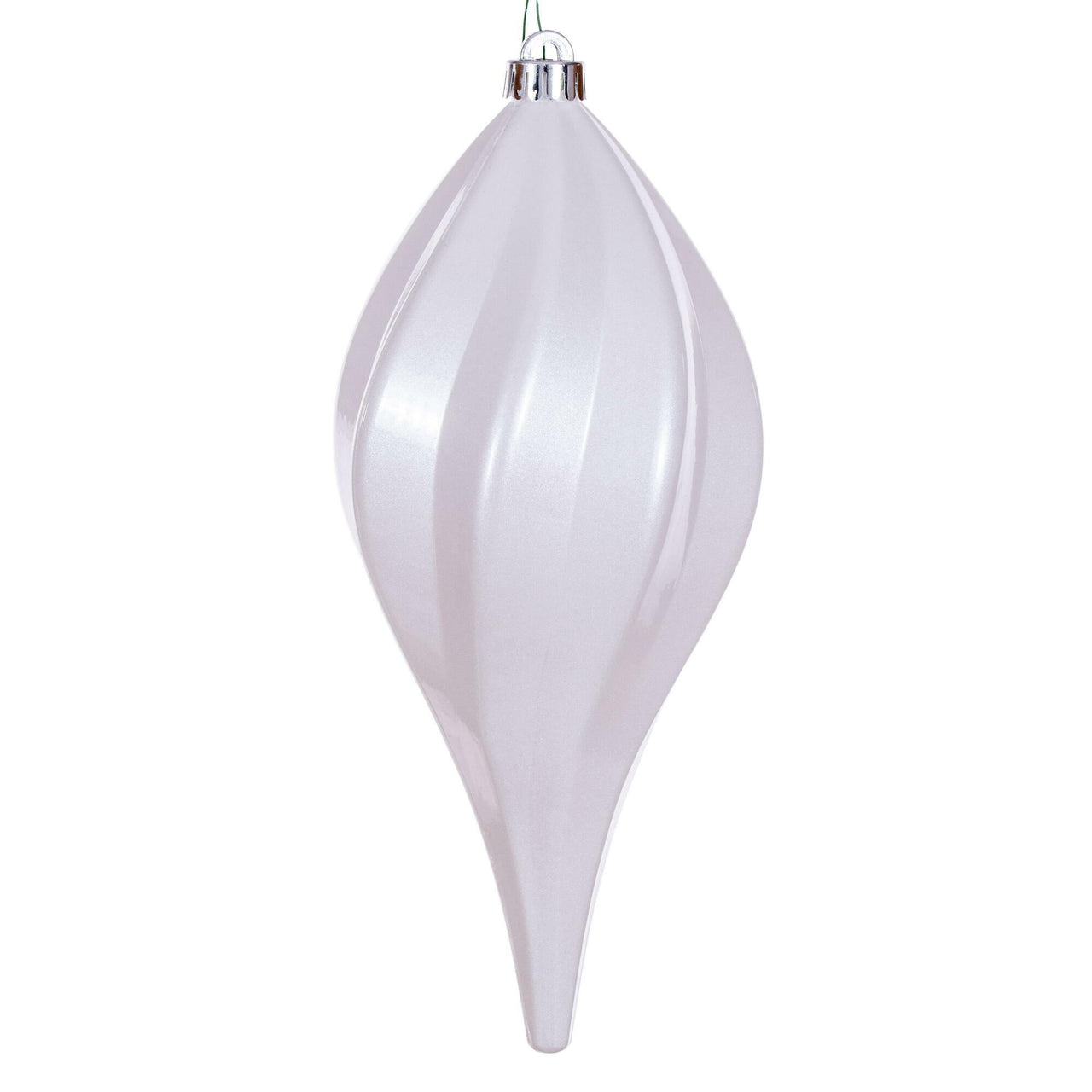 12" White Candy Swirl Drop Drilled UV