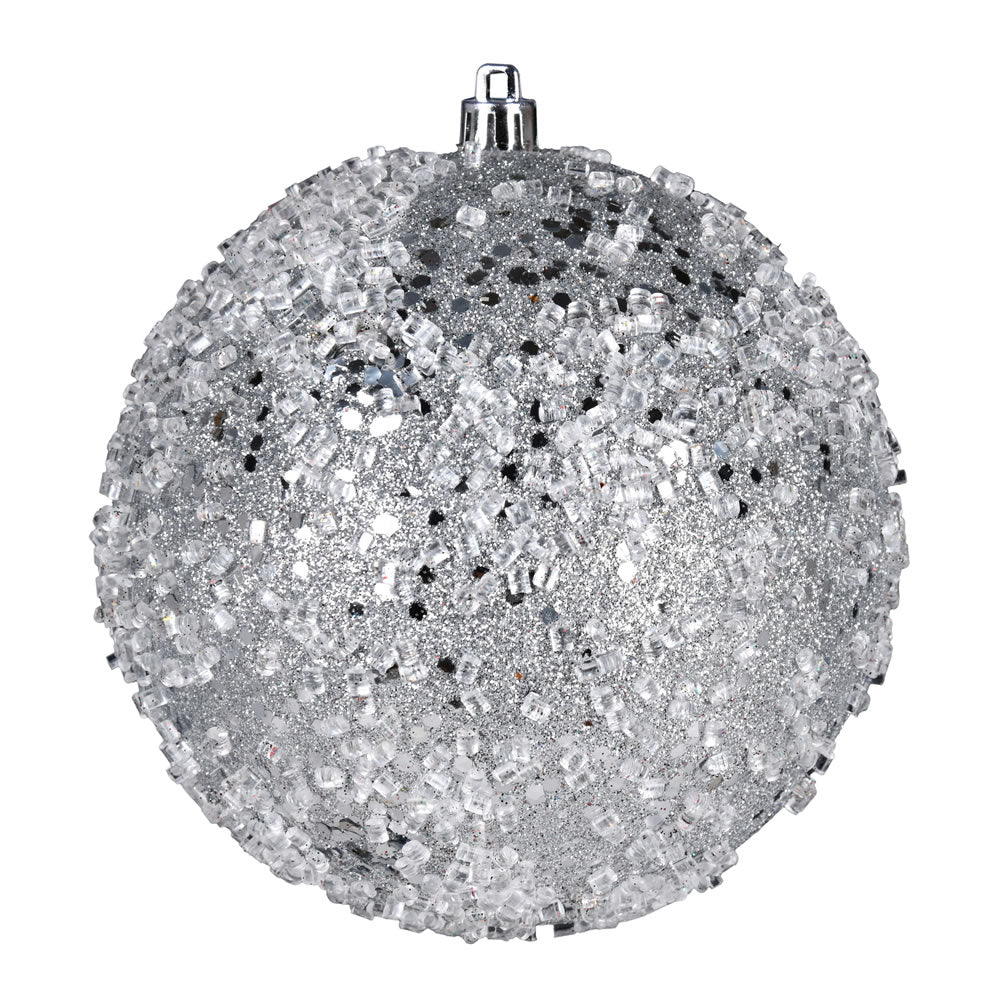 4.75" Silver Glitter Hail Ball