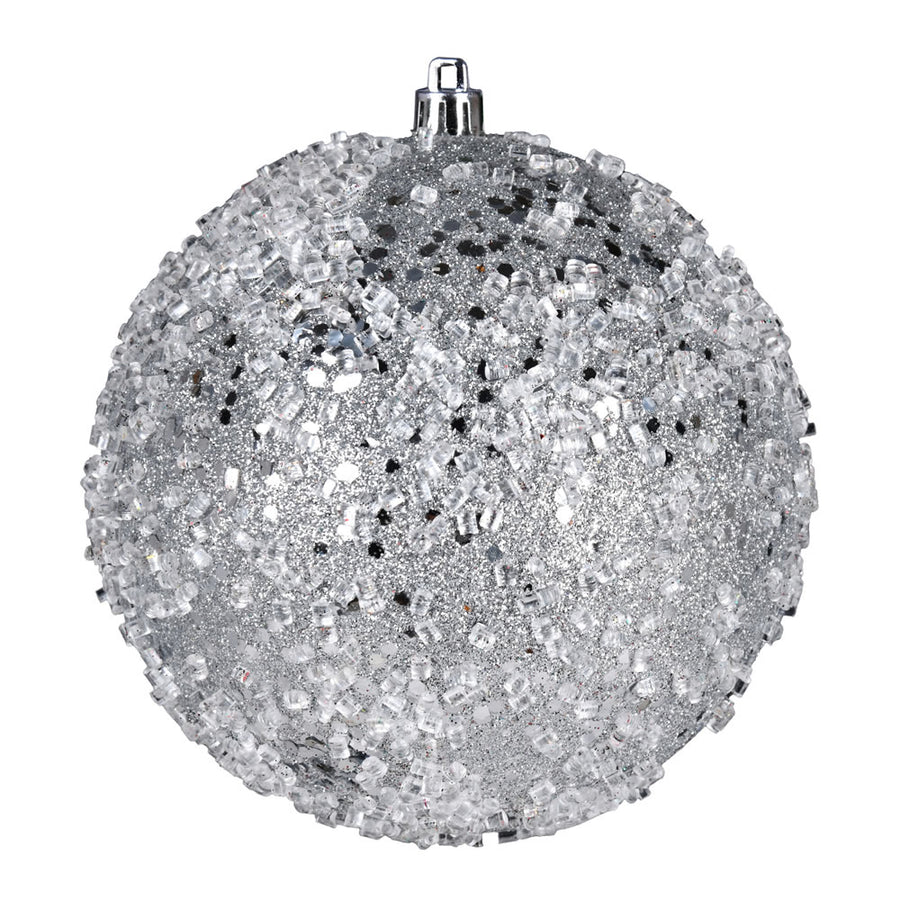 4.75" Silver Glitter Hail Ball