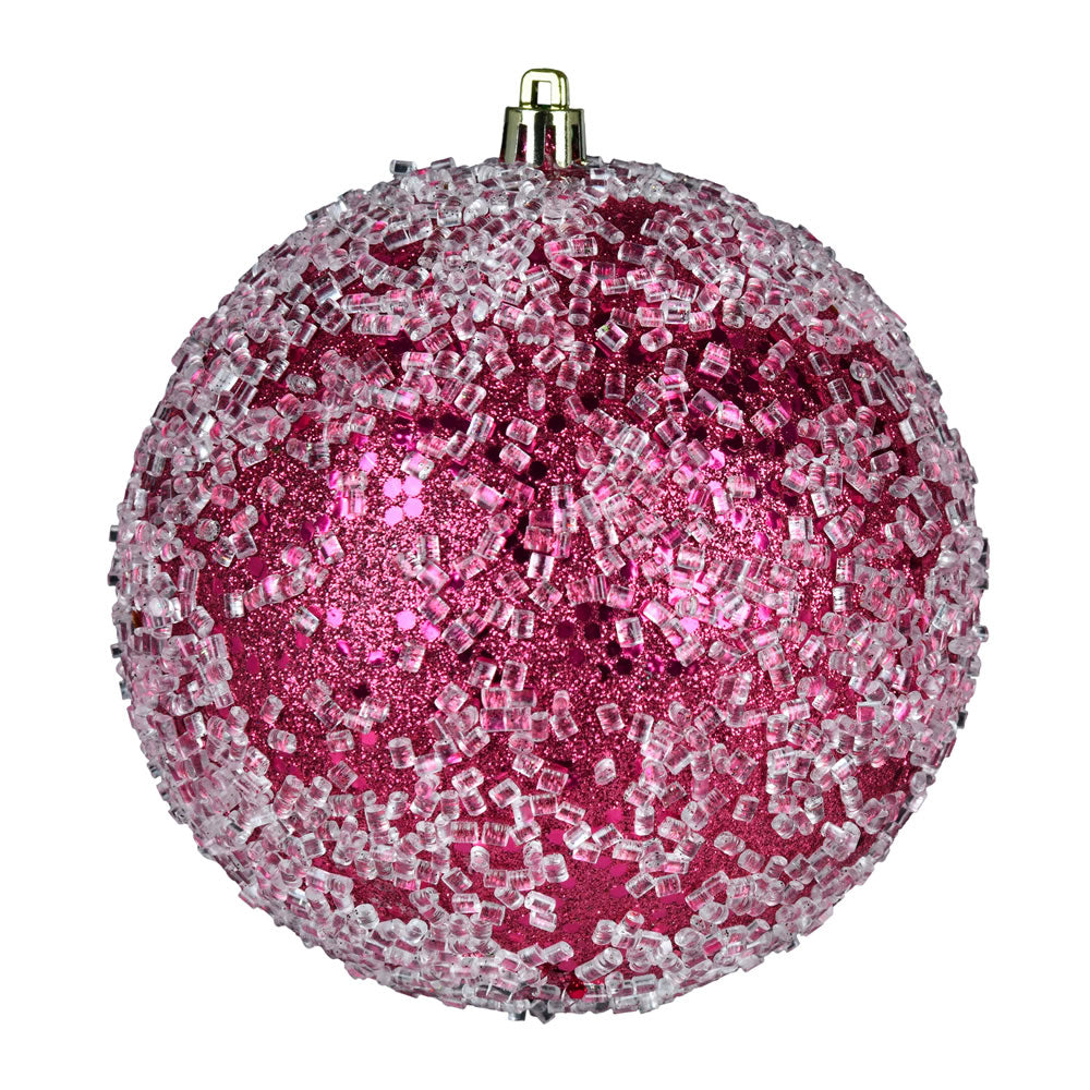 8" Berry Red Glitter Hail Ball