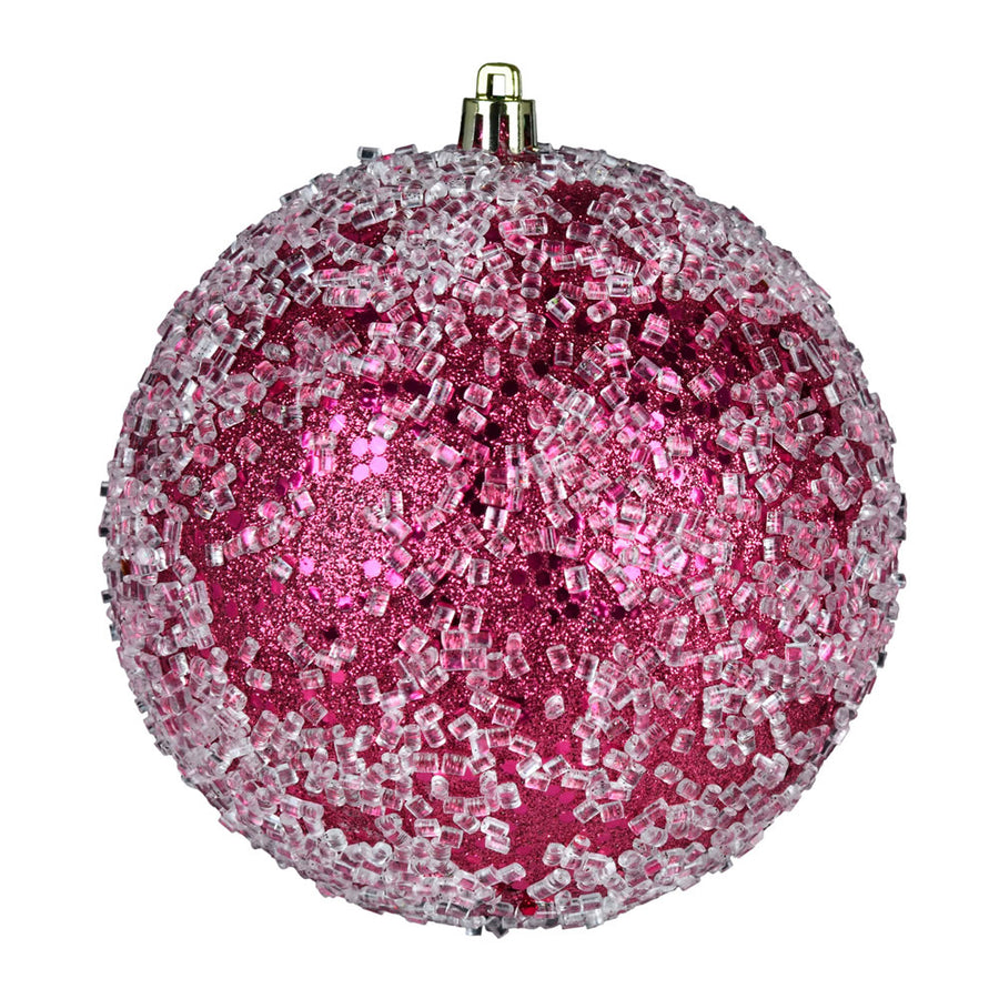 8" Berry Red Glitter Hail Ball