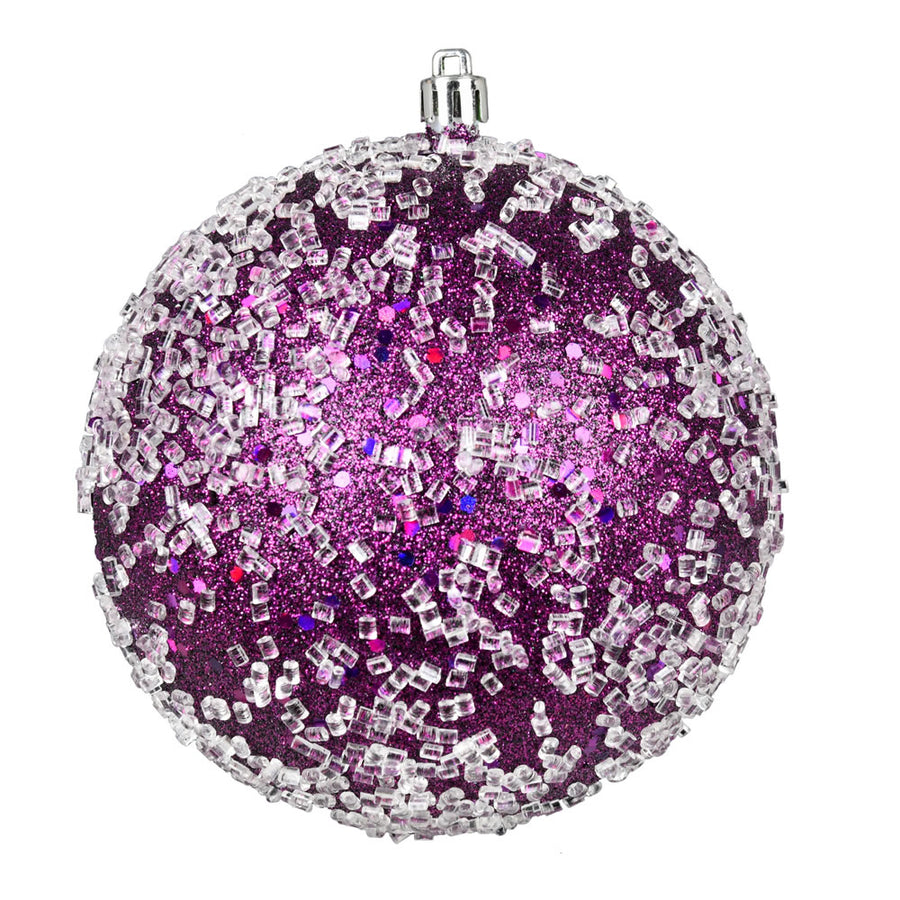 4" Plum Glitter Hail Ball