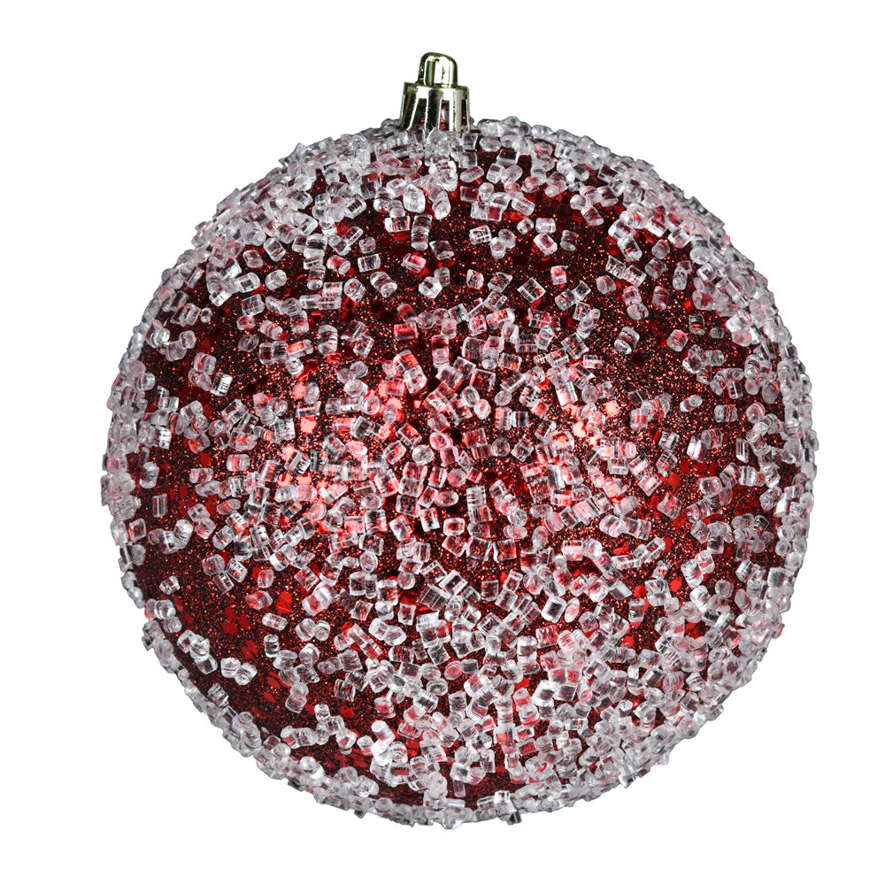 8" Burgundy Glitter Hail Ball