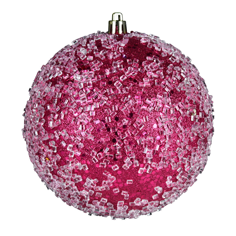 8" Fuchsia Glitter Hail Ball