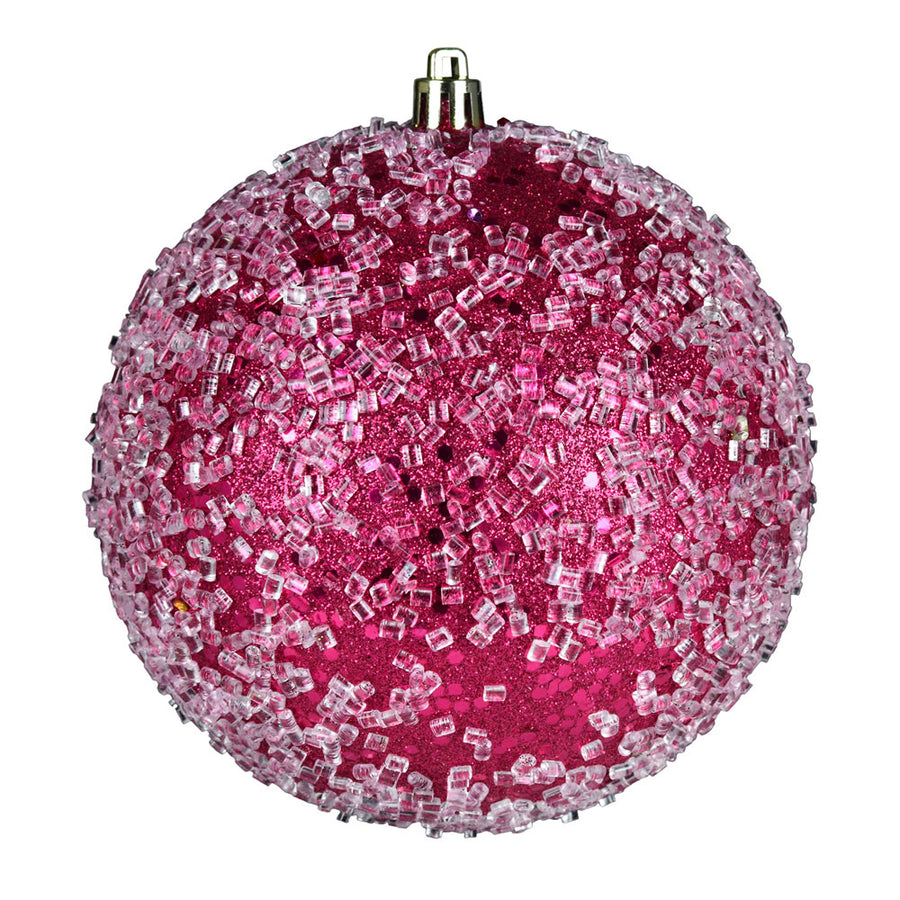 8" Fuchsia Glitter Hail Ball
