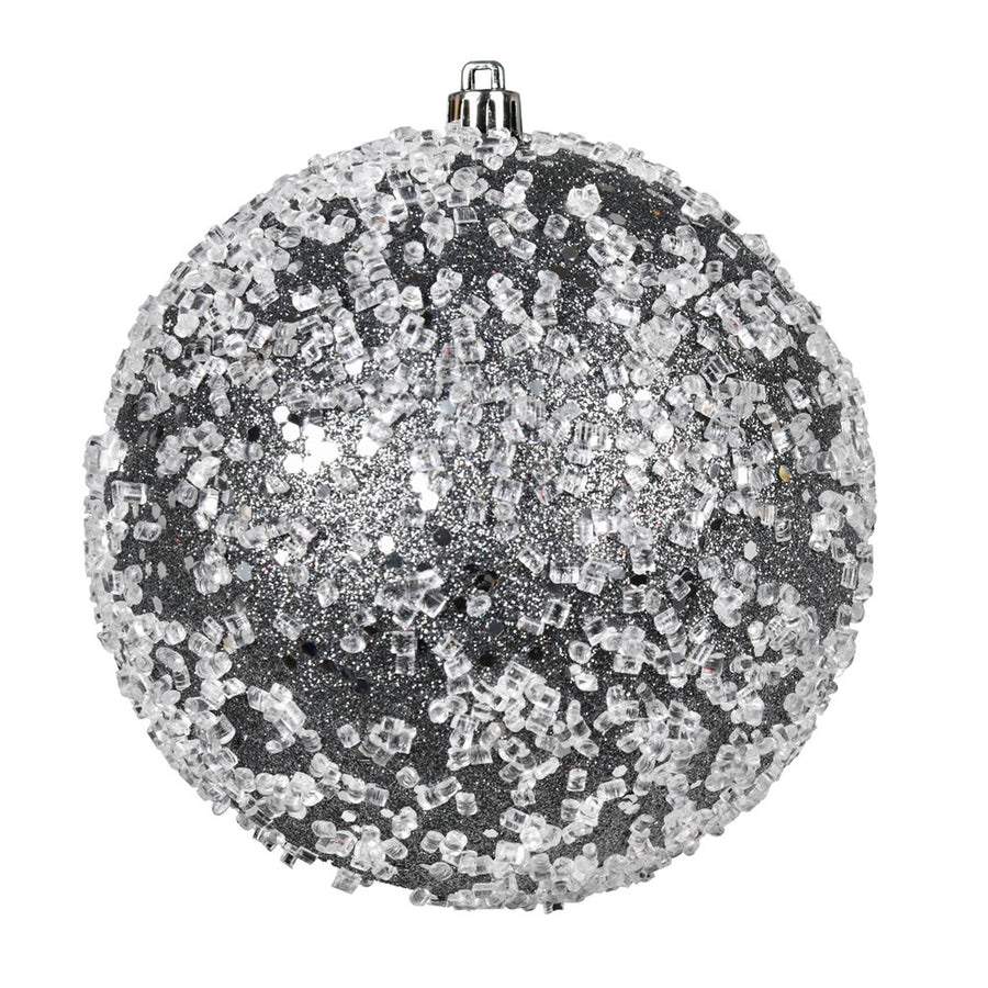 4.75" Pewter Glitter Hail Ball