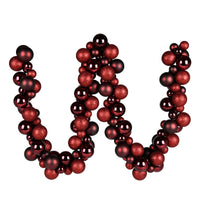 6' Burgundy Asst Orn Ball Garland