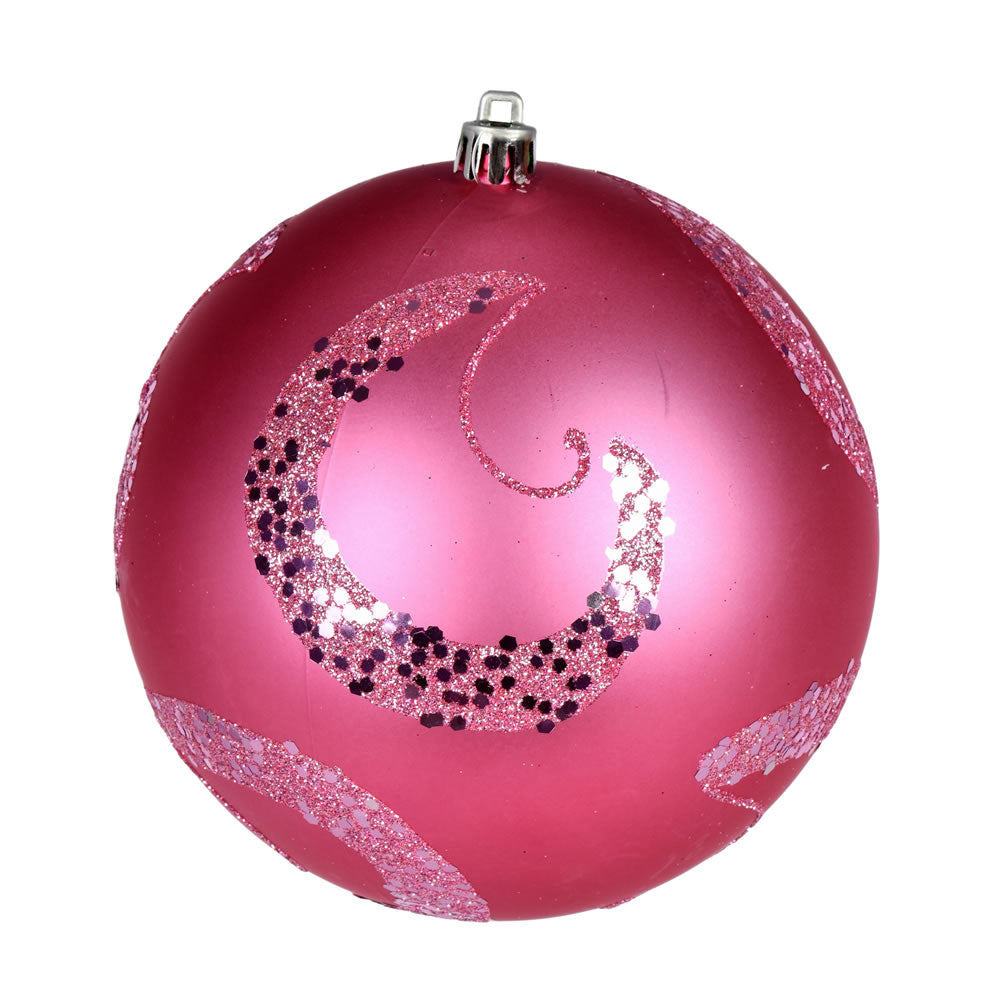 4.75" Mauve Matte Sequin Drill Orn
