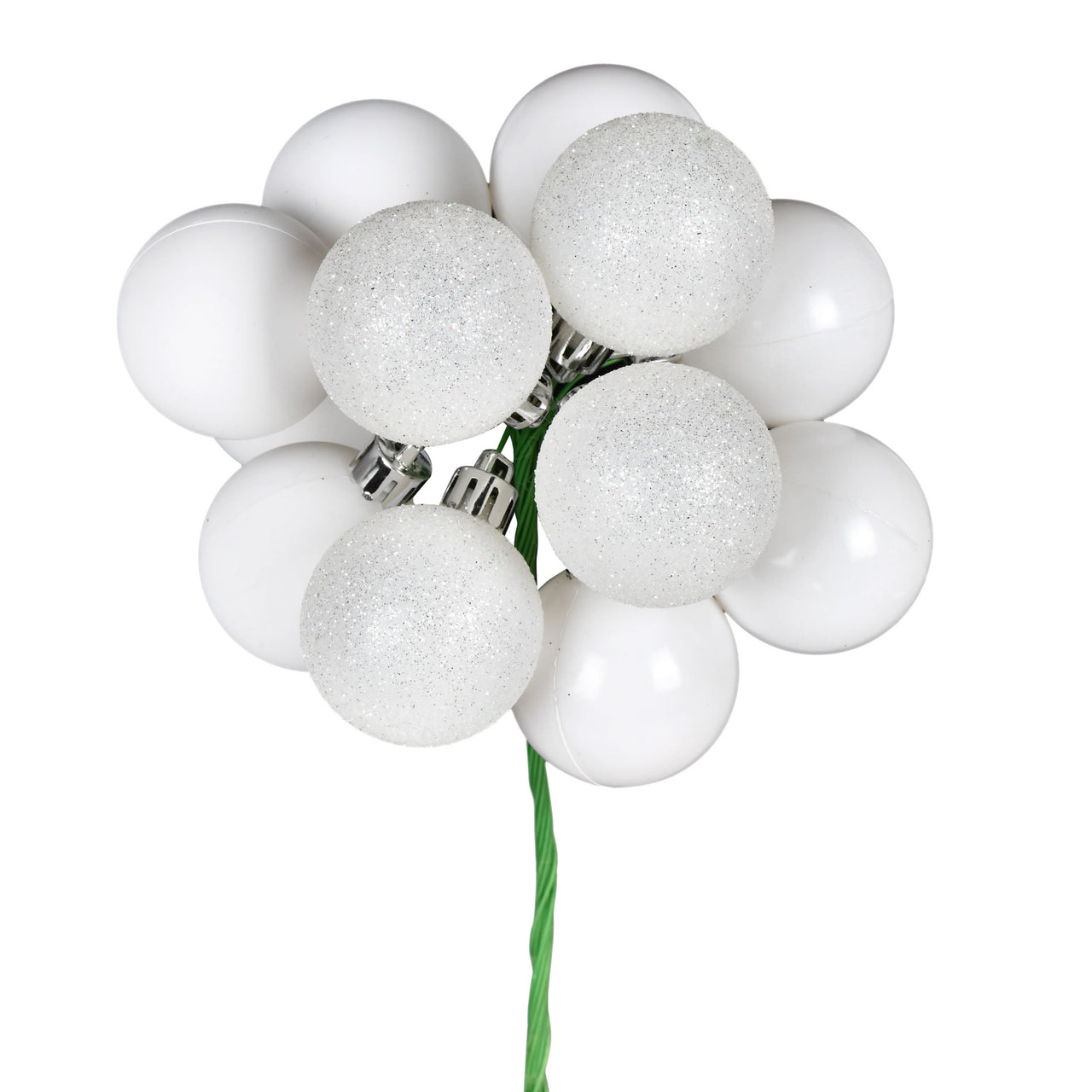 12" White Ball Ornament Pick