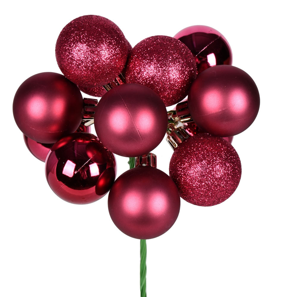 12" Berry Red Ball Ornament Pick