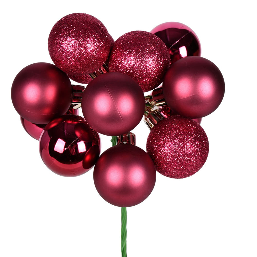 12" Berry Red Ball Ornament Pick
