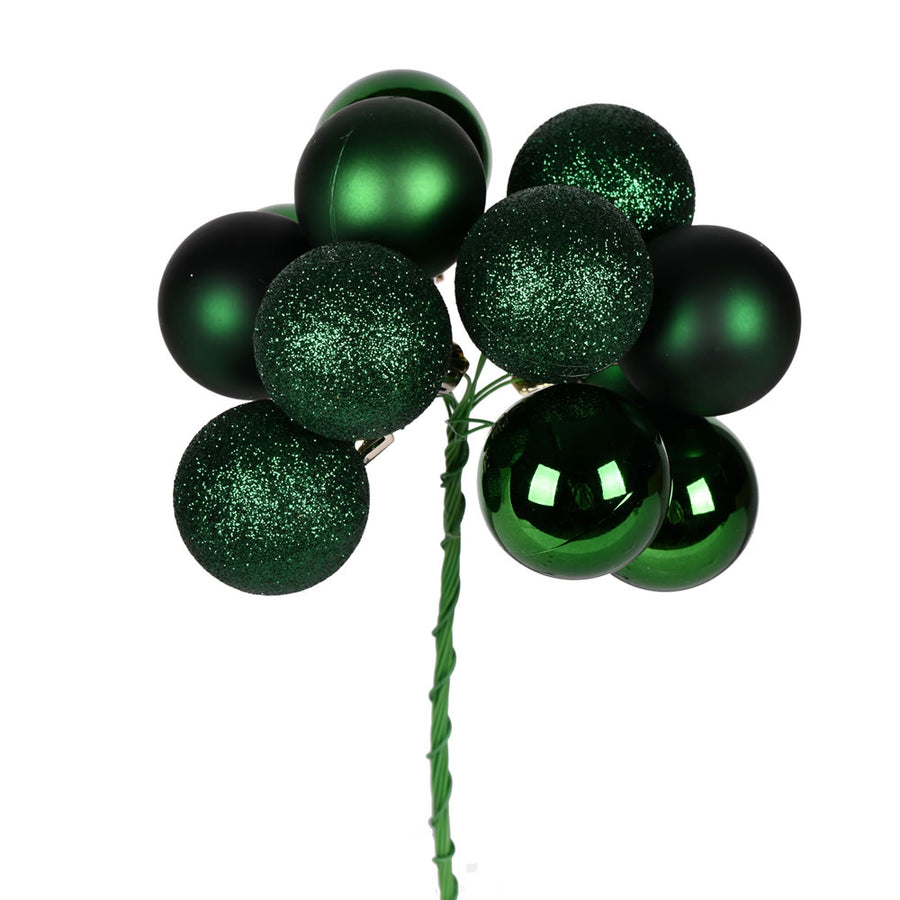 12" Emerald Ball Ornament Pick