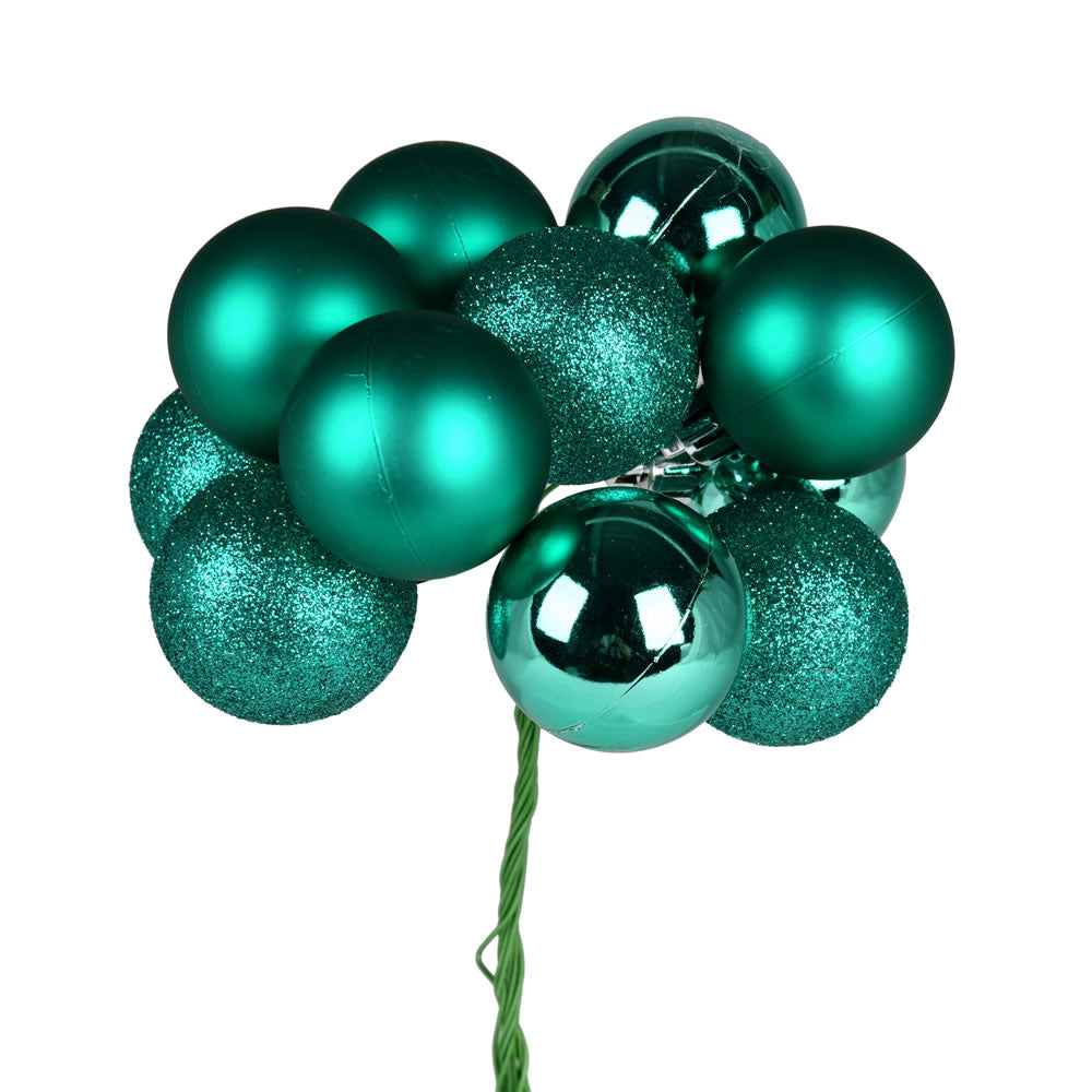 12" Teal Ball Ornament Pick