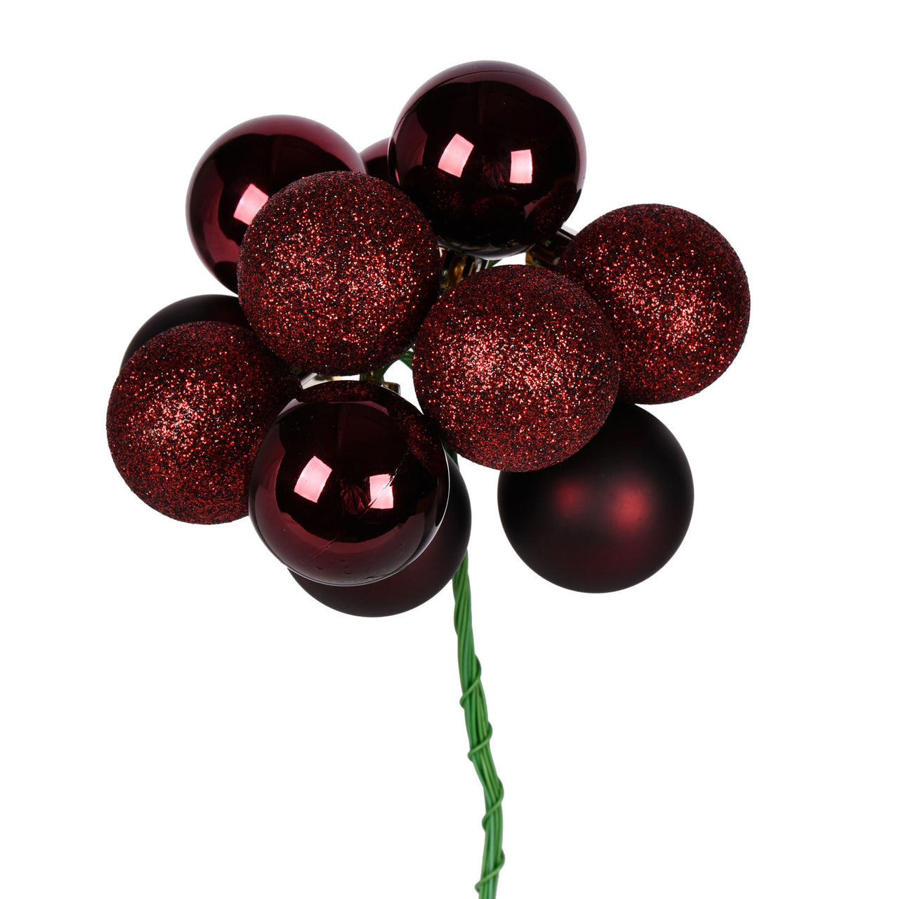 12" Burgundy Ball Ornament Pick