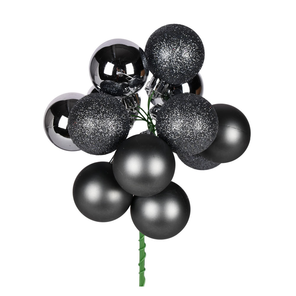 12" Pewter Ball Ornament Pick
