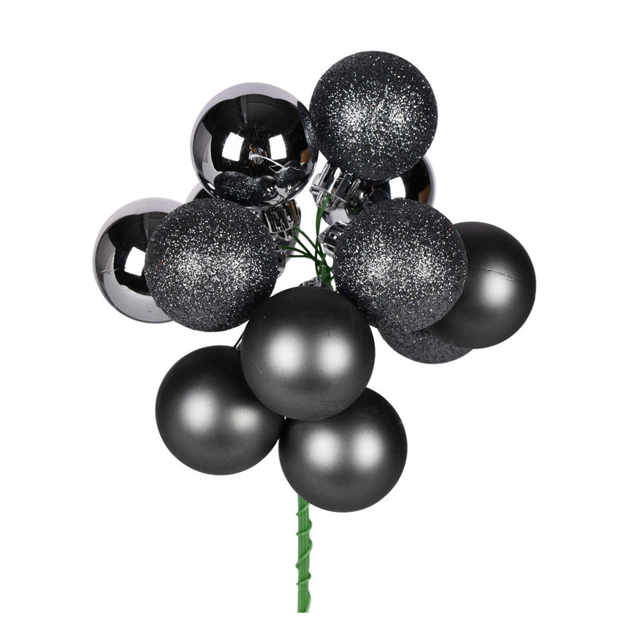 12" Pewter Ball Ornament Pick