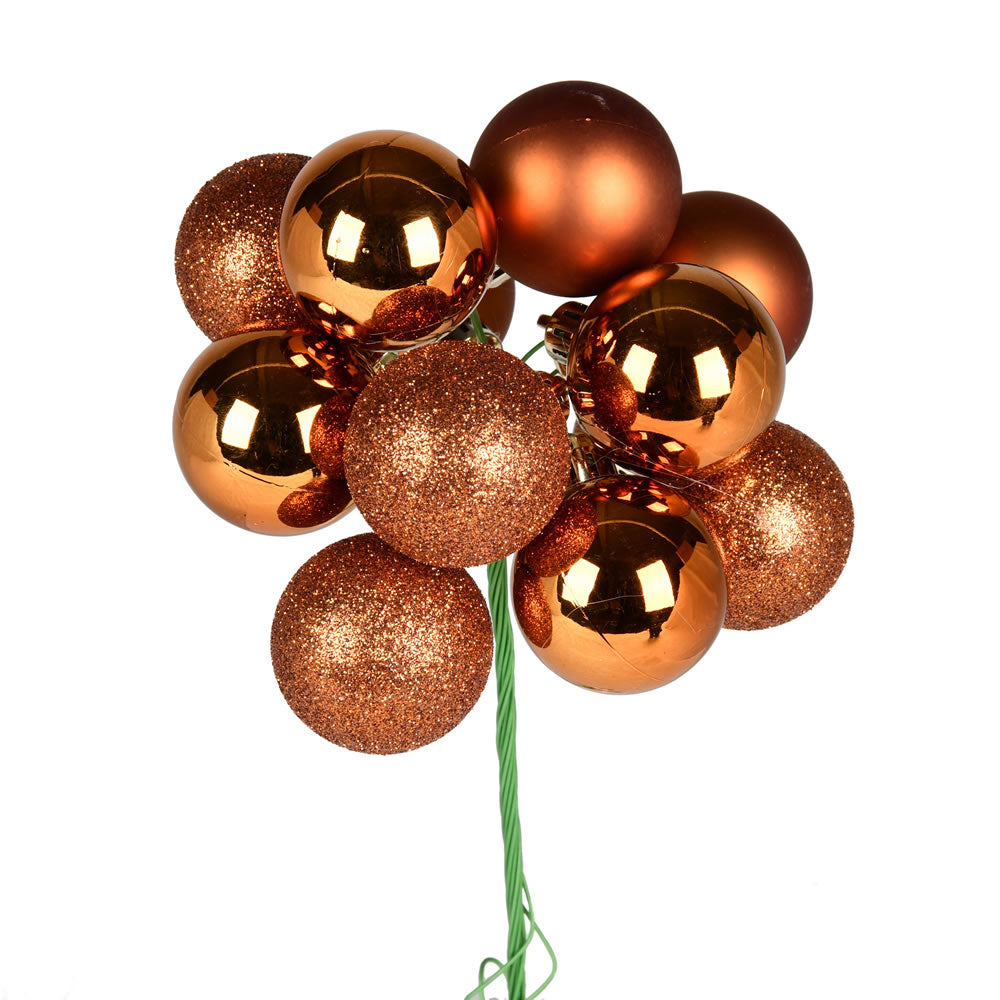 12" Copper Ball Ornament Pick