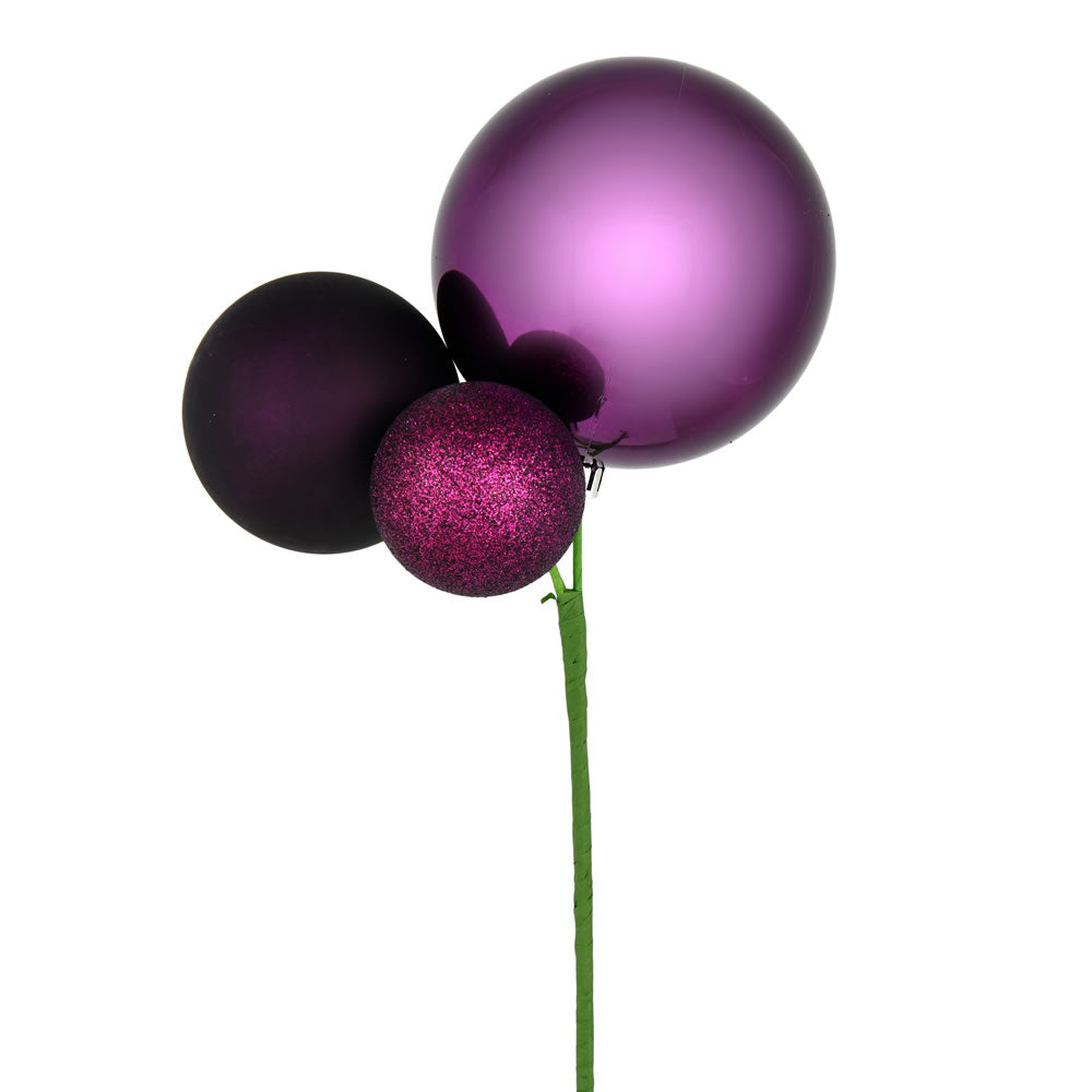 18" Plum Ornament Pick
