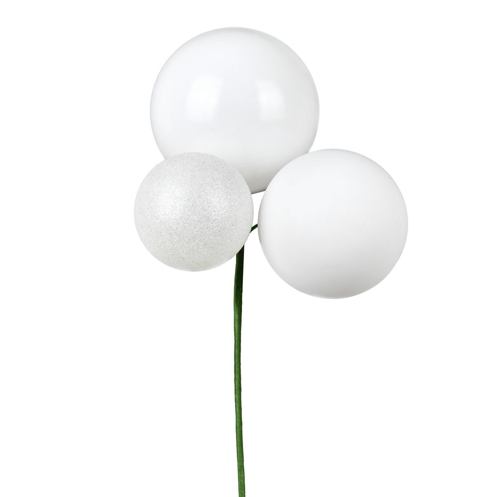 18" White Ornament Pick