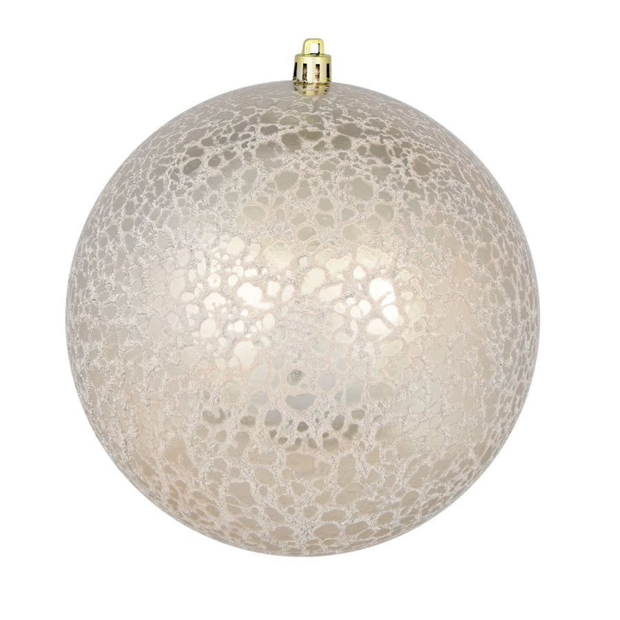 8" Champagne Crackle Ball Ornament