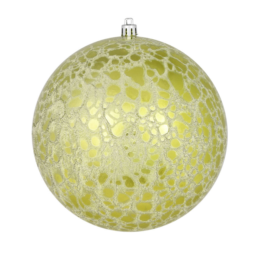 6" Lime Crackle Ball Ornament