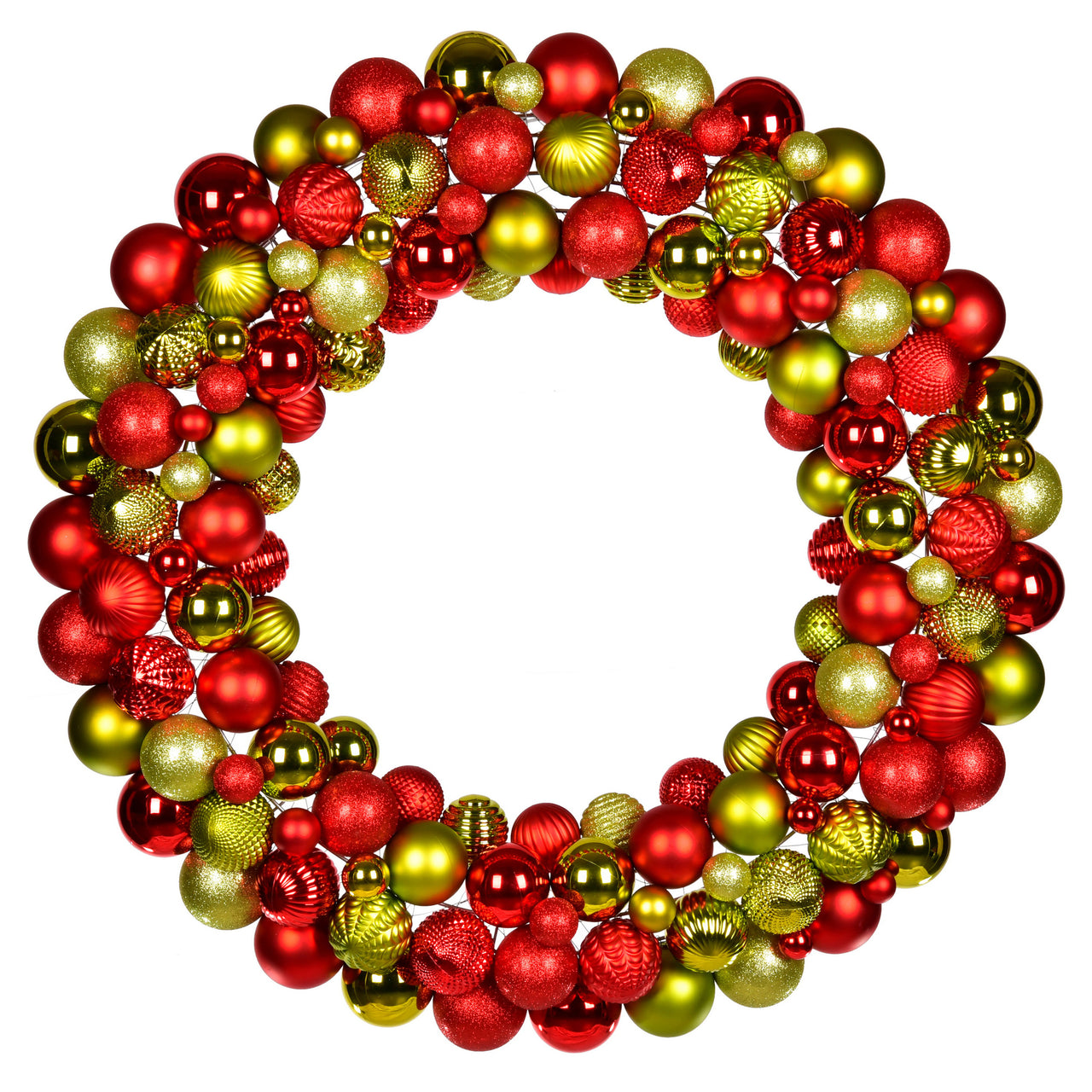 30" Red-Lime Asst Ornament Wreath