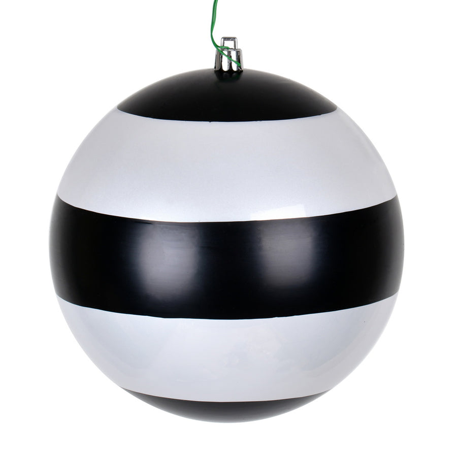 6" Black-White Striped Pearl Ball