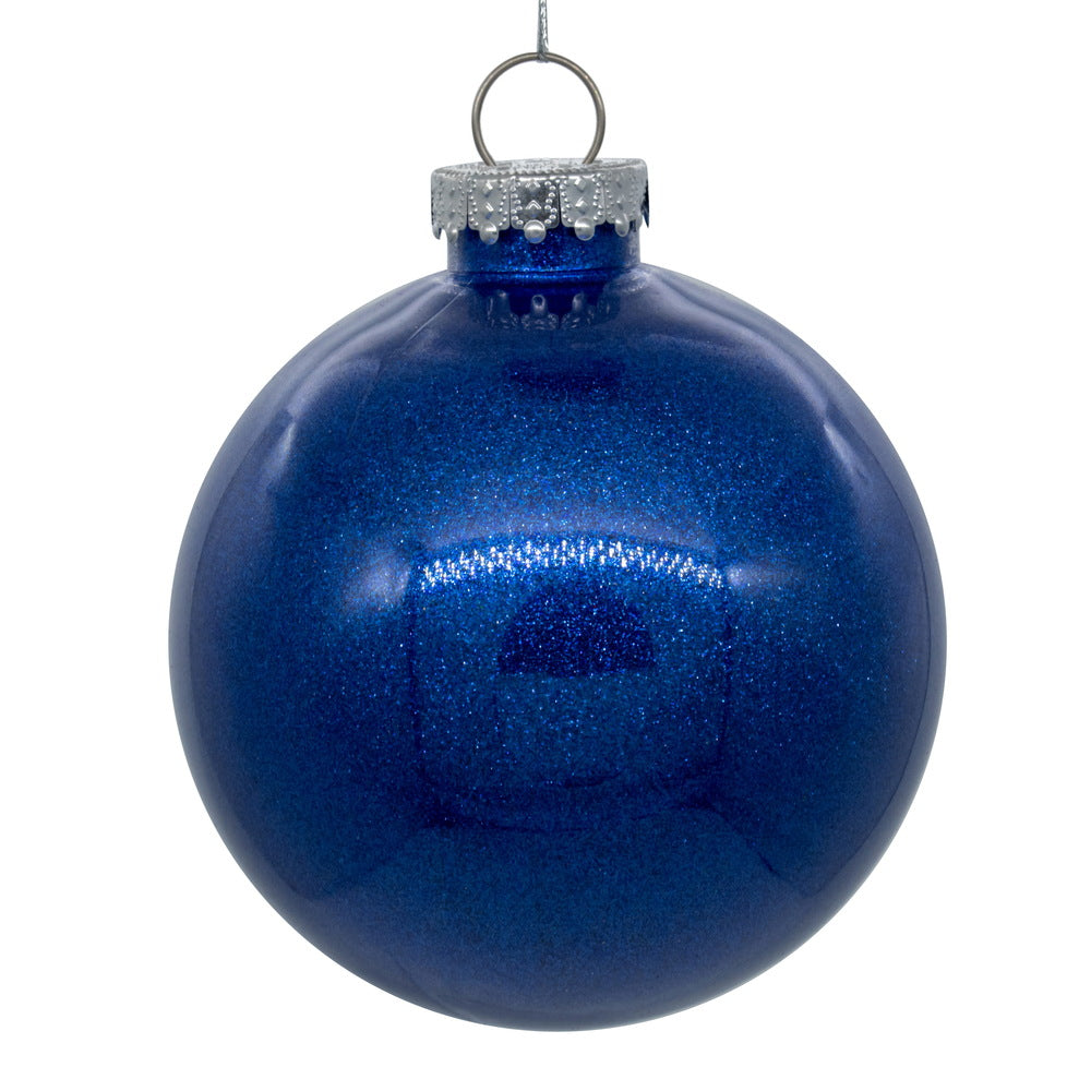 6" Blue Glitter Clear Ball