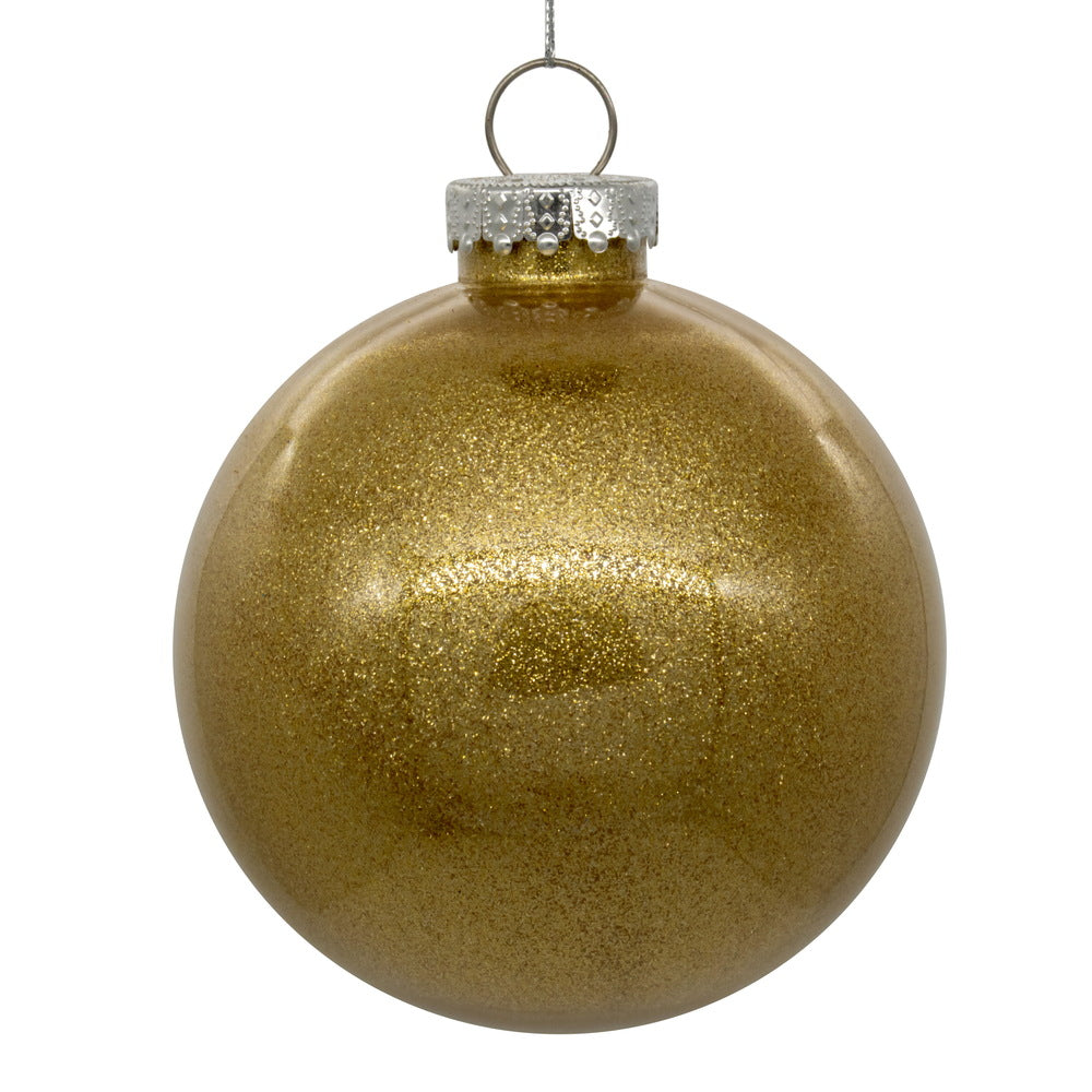 4" Gold Glitter Clear Ball
